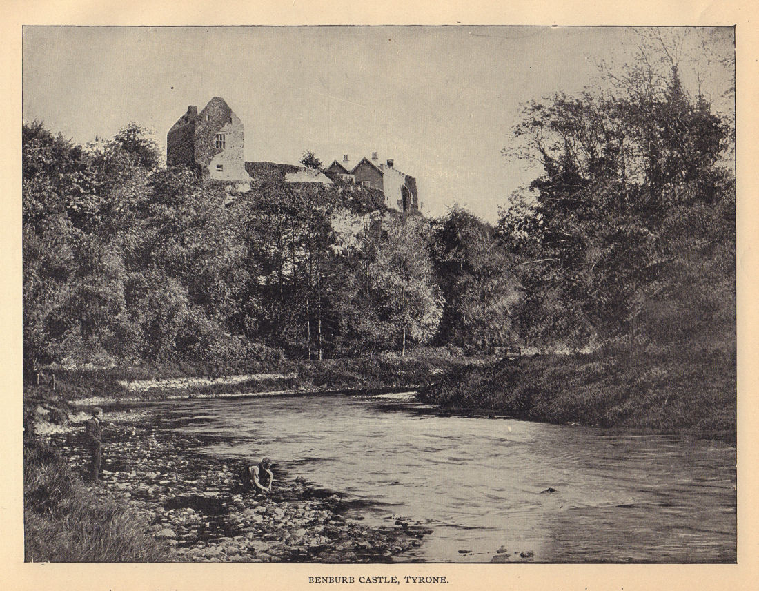 Benburb Castle, Tyrone. Ireland 1905 old antique vintage print picture